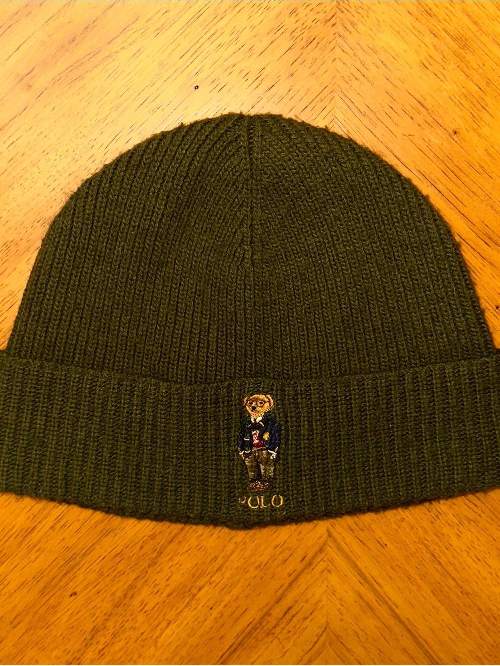 Polo Ralph Lauren Classic Polo Bear Knit Cuffed Beanie Acrylic Wool One Size
